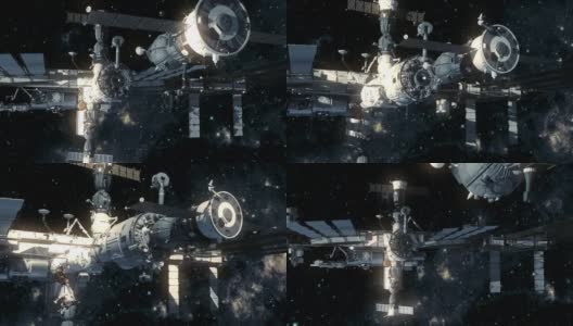 宇宙飞船与国际空间站对接高清在线视频素材下载