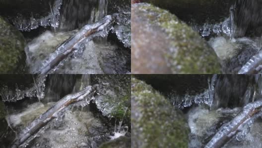 俄国卡累利阿，碧石间流水高清在线视频素材下载