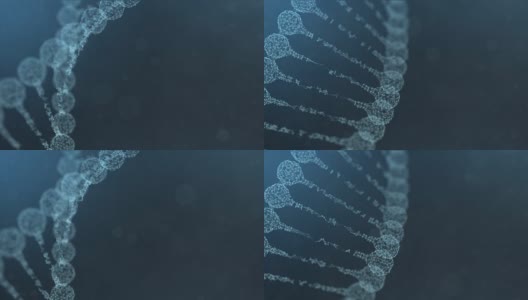旋转丛DNA链蓝色版本高清在线视频素材下载