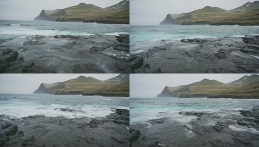 在法罗群岛海边的风景高清在线视频素材下载