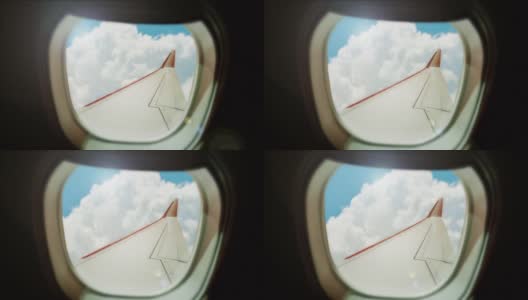 飞机窗口视图高清在线视频素材下载
