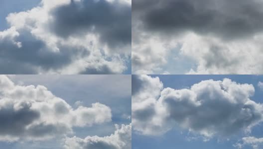 白云在蔚蓝的天空中流逝高清在线视频素材下载