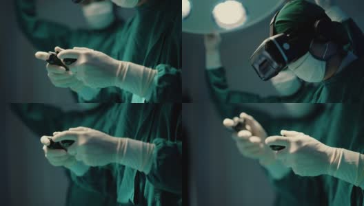 外科医生团队使用人工智能治疗患者。高清在线视频素材下载