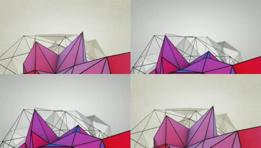 抽象三角形背景循环- 2变种紫橙(高清)高清在线视频素材下载