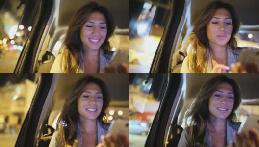 女人在出租车高清在线视频素材下载