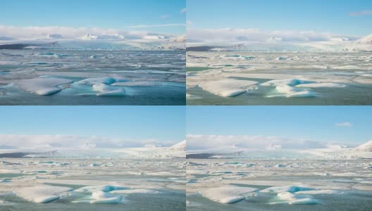 4K延时拍摄:Vatnajokull冰川Jokulsarlon泻湖冰岛高清在线视频素材下载