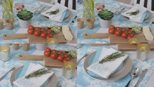 餐桌-夏季午餐的餐桌设置高清在线视频素材下载