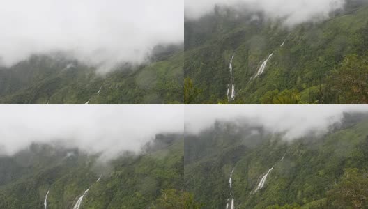 淘金:雨中最高的双瀑布高清在线视频素材下载