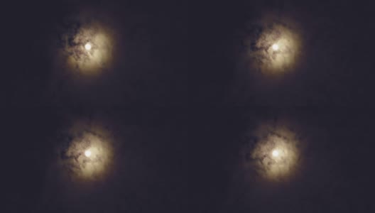 奇妙的满月和夜空中的云高清在线视频素材下载