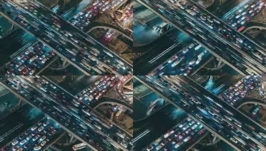 北京交通高峰时段拥堵鸟瞰图高清在线视频素材下载