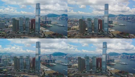 香港九龙地区的摩天大楼高清在线视频素材下载