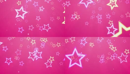 流行和可爱，可爱的粉红色星星Bound[7秒循环]高清在线视频素材下载