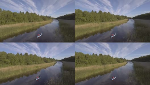 瑞典群岛独木舟的鸟瞰图。高清在线视频素材下载