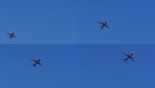 客机在遥远的蓝天上飞行高清在线视频素材下载