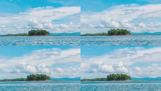 太湖热带风情岛，蓝天白云高清在线视频素材下载