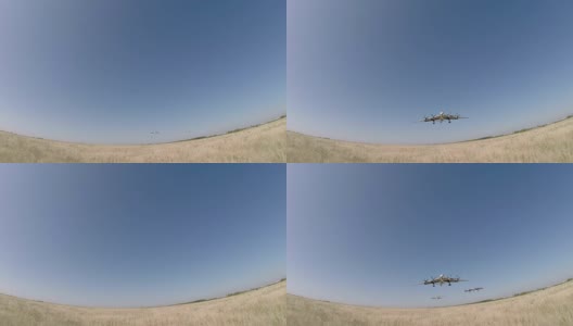 四架飞机正在着陆高清在线视频素材下载