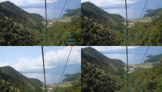 中国泸沽湖的缆车高清在线视频素材下载