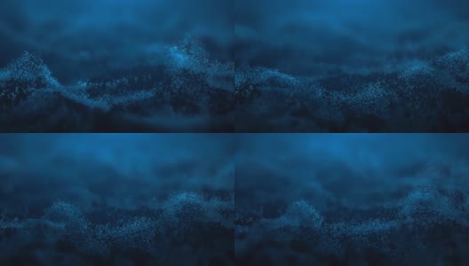 抽象波形-深蓝色，背景动画，可循环高清在线视频素材下载