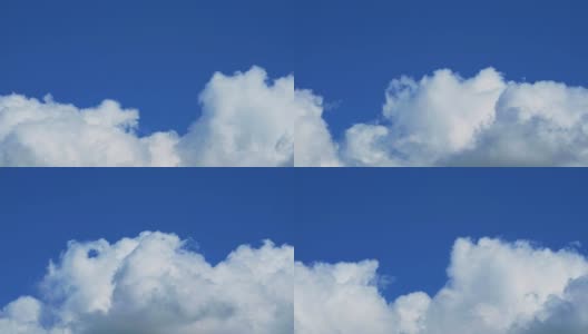美丽清澈的蓝天巨堆白云翻滚时光流逝高清在线视频素材下载
