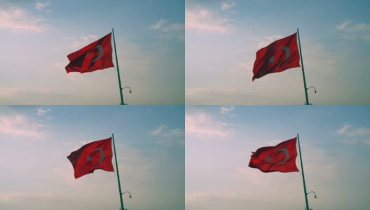 4 k土耳其国旗高清在线视频素材下载