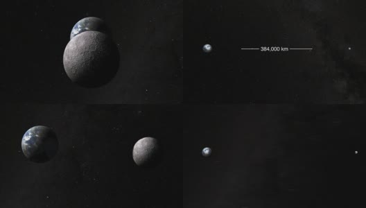 地球和月球之间的距离从外层空间高清在线视频素材下载