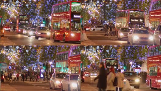 伦敦牛津街4K圣诞和购物高清在线视频素材下载