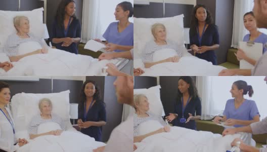 在医院咨询的老年患者和医务人员高清在线视频素材下载