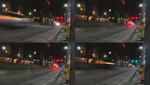 在宾夕法尼亚州匹兹堡的格兰特大街上行驶的汽车的时间流逝高清在线视频素材下载