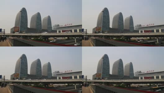 北京高铁车站的远景高清在线视频素材下载