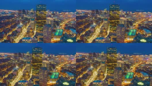波士顿市中心夜景高清在线视频素材下载