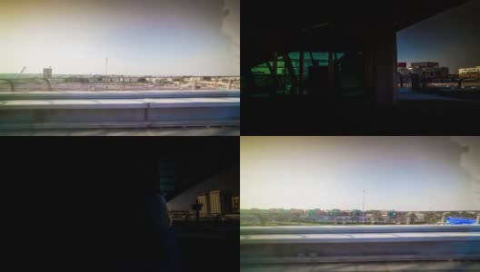 阿拉伯联合酋长国阳光明媚的一天迪拜城著名的地铁乘坐侧全景4k时间推移高清在线视频素材下载