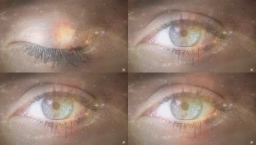 眼睛和星系高清在线视频素材下载