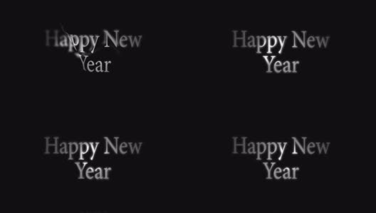新年快乐文字全息运动背景高清在线视频素材下载