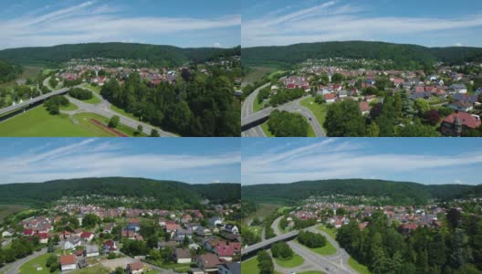 德国Neckargerach市的鸟瞰图高清在线视频素材下载