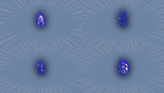 数字动画的蓝色火焰效果在数字8对辐射射线在蓝色背景高清在线视频素材下载