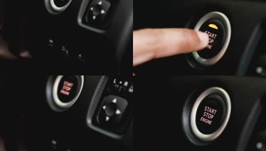 汽车发动机启动按钮，无需钥匙进入高清在线视频素材下载