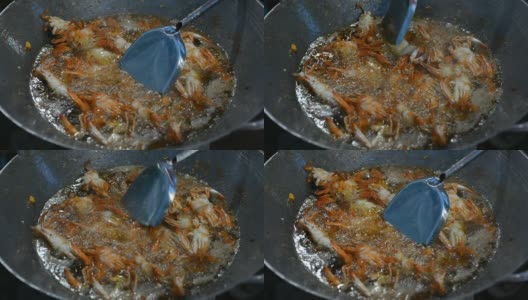 新鲜的螃蟹煮熟高清在线视频素材下载