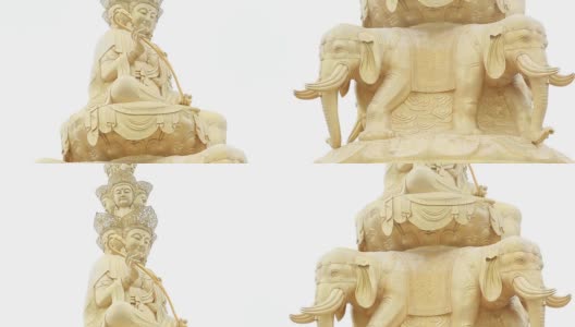 中国峨眉山山顶上的金佛雕像高清在线视频素材下载