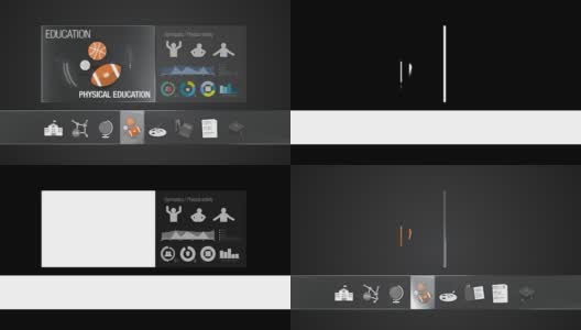 体育教育图标的教育内容。数字显示应用程序。高清在线视频素材下载