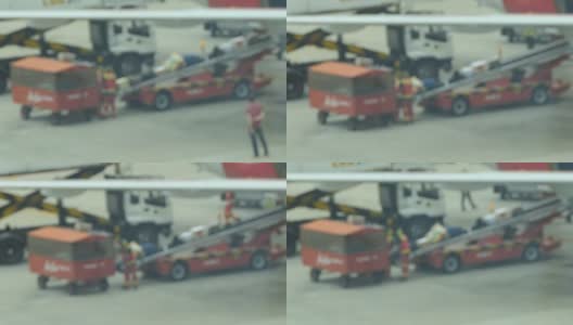 飞机停在大型机场高清在线视频素材下载