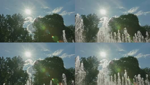 水喷溅在喷泉，卢布林，波兰高清在线视频素材下载