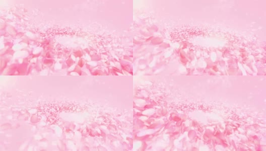 粉红色玫瑰花瓣流动背景在4K高清在线视频素材下载