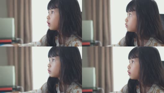亚洲小女孩在线学习与在线家教在家高清在线视频素材下载