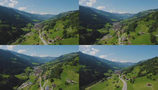 鸟瞰城市Küblis在瑞士高清在线视频素材下载