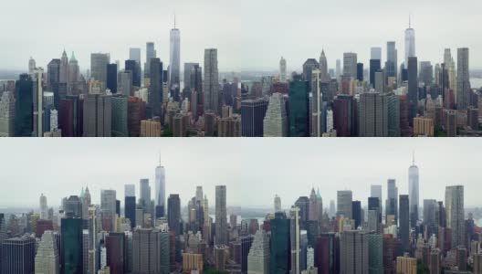 纽约的高楼大厦高耸入云。著名的无与伦比的城市在所有的荣耀。高清在线视频素材下载