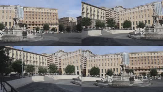 那不勒斯-市政广场概览高清在线视频素材下载