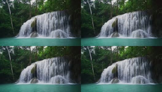 四面瀑布国家公园，二级，北碧，泰国高清在线视频素材下载