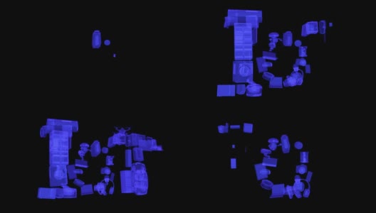由智能家电在x射线模式渲染而成的物联网文本高清在线视频素材下载