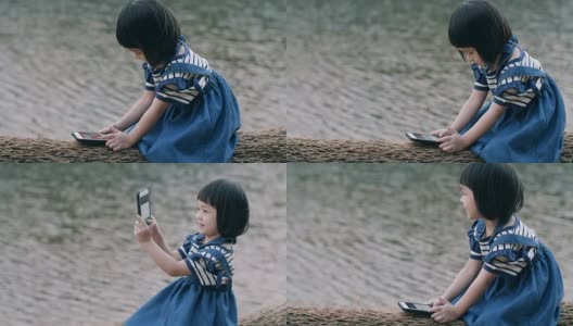 泰国Mae Hong Son省Pang Oung的小女孩享受高清在线视频素材下载