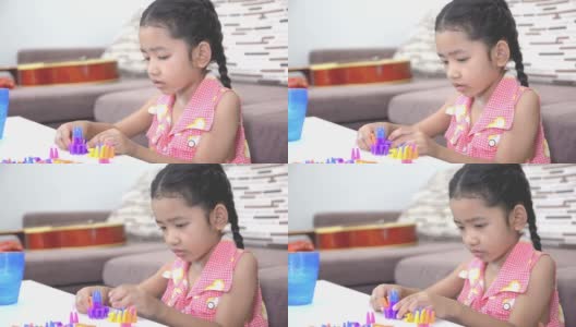 可爱的亚洲泰国小女孩画高清在线视频素材下载